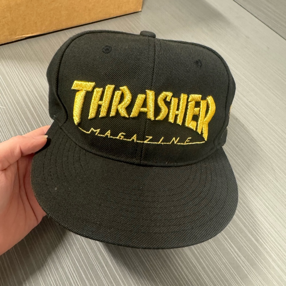 Thrasher Black Cap with Gold Logo